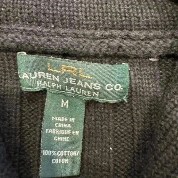 LRL Ralph Lauren Jean co. Women’s black ribbed sweater mock neck size M - Picture 4 of 7
